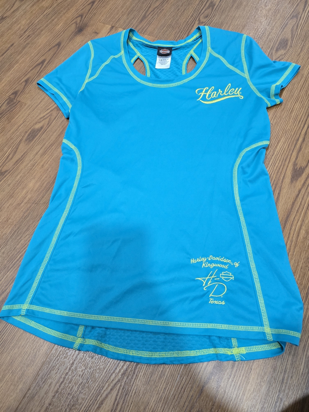 Harley-Davidson Turquoise Performance Tee with Lime Accents
